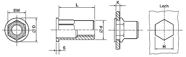 Nýt. matice M5-30 HEX FK ST (FILKO)