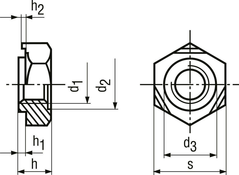 BN 10766 přivař. matice M6 A4 (DIN 929)
