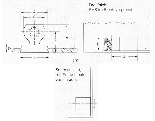 PEM - Lisovací úhlový prvek RAS M3-7-4