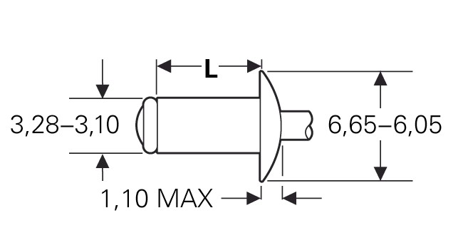 POP 3,2 x 9,7 Al/St - TAPD 48 BS - Trhací nýt