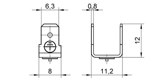 Elektrokontakt dvoj. 6,3 St37-3